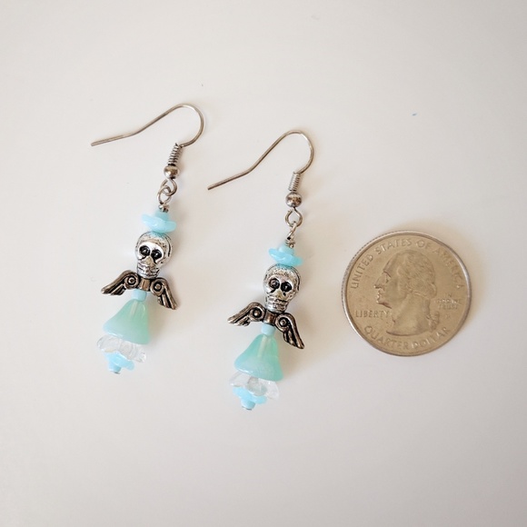Handmade Dia de los Muertos Skeleton Earrings - Picture 2 of 2